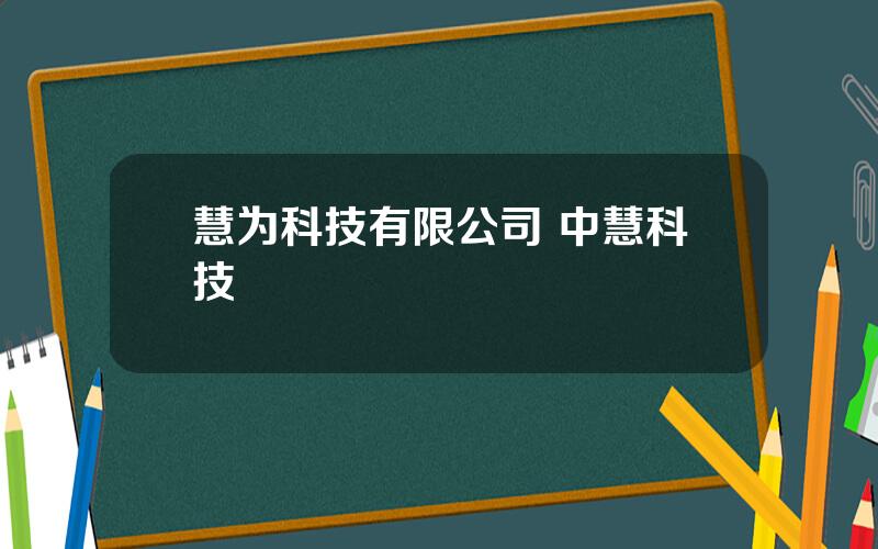 慧为科技有限公司 中慧科技